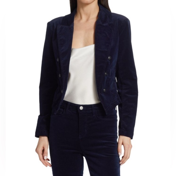 L'AGENCE Jackets & Blazers - L’Agence Wayne Velvet Blazer - Navy